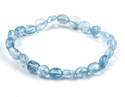 Zeige Details für Aquamarin Nuggets 6-8mm Armband Bild von Aquamarin Nuggets 6-8mm Armband