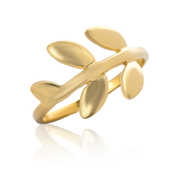 Image de Ring "Leaf", 925 Silber vergoldet