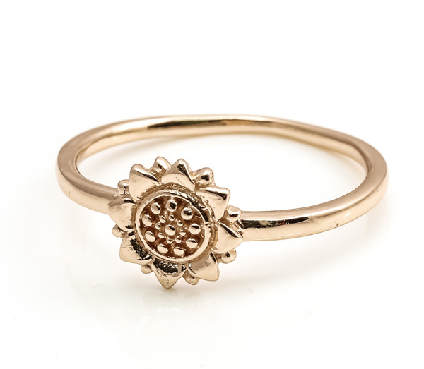Image de "Sunflower" 8mm Ring, Silber rosévergoldet