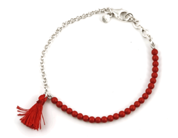 Vedere dettagli per "Nappina". Corallo (gef). Bracciale. Argento 925  Immagine di "Nappina". Corallo (gef). Bracciale. Argento 925