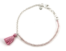 Vedere dettagli per "Nappina". Quarzo rosa. Bracciale. Argento 925  Immagine di "Nappina". Quarzo rosa. Bracciale. Argento 925