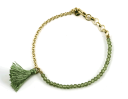 Vedere dettagli per "Nappina". Peridoto. Bracciale. Argento 925 placcato oro Immagine di "Nappina". Peridoto. Bracciale. Argento 925 placcato oro