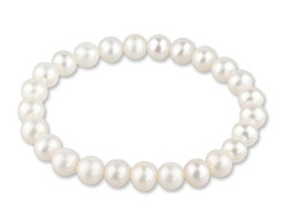 Vedere dettagli per Bracciale di perle rotonde 7,5-8,5 mm bianco Immagine di Bracciale di perle rotonde 7,5-8,5 mm bianco