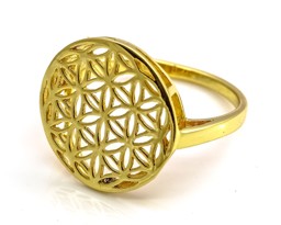 Zeige Details für Ring "Blume des Lebens", Silber vergoldet Bild von Ring "Blume des Lebens", Silber vergoldet