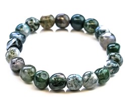 Zeige Details für Moosachat Nuggets 8-12mm Armband Bild von Moosachat Nuggets 8-12mm Armband