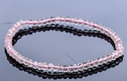 Immagine di Rosenquarz fac. Button 5mm Armband (Diamond-Cut)