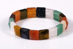 Zeige Details für Mix Steine  facettierte Rechteck 10mm Armband Bild von Mix Steine  facettierte Rechteck 10mm Armband