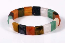 Bild von Mix Steine  facettierte Rechteck 10mm Armband