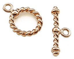 Vedere dettagli per Chiusura a ginocchiera rotonda 11 mm annodata, argento placcato oro rosa Immagine di Chiusura a ginocchiera rotonda 11 mm annodata, argento placcato oro rosa