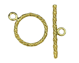 Vedere dettagli per Chiusura a ginocchiera 15 mm ritorta, argento placcato oro (set di 3) Immagine di Chiusura a ginocchiera 15 mm ritorta, argento placcato oro (set di 3)