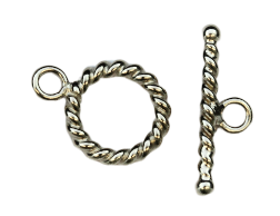 Vedere dettagli per Chiusura a ginocchiera annodata 10 mm. Argento rodiato. (set di 5) Immagine di Chiusura a ginocchiera annodata 10 mm. Argento rodiato. (set di 5)