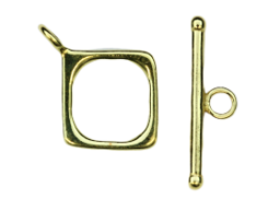 Vedere dettagli per Chiusura ad alamaro quadrato 10 mm. Argento placcato oro. (set di 5) Immagine di Chiusura ad alamaro quadrato 10 mm. Argento placcato oro. (set di 5)