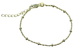 Image de Silber Königskette mit 2mm Kugeln Armband, Silber vergoldet