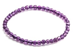 Zeige Details für Amethyst fac. Kugeln  4mm Armband (Diamond-Cut) Bild von Amethyst fac. Kugeln  4mm Armband (Diamond-Cut)