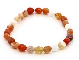 Zeige Details für Botswana Achat orange Nuggets 6x10mm Armband Bild von Botswana Achat orange Nuggets 6x10mm Armband