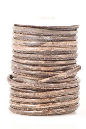 Image de Lederband genäht 3mm braun antik auf 10m Rolle