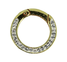 Vedere dettagli per Accorciatore di collana rotondo con CZ 16 mm, argento placcato oro Immagine di Accorciatore di collana rotondo con CZ 16 mm, argento placcato oro