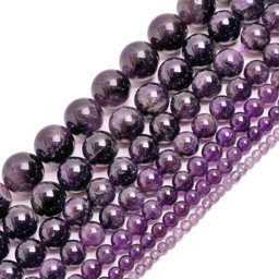 Zeige Details für Amethyst Kugeln Strang A Bild von Amethyst Kugeln Strang A