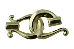 Vedere dettagli per Chiusura ad arpa 20 mm "Single Maxi", argento placcato oro Immagine di Chiusura ad arpa 20 mm "Single Maxi", argento placcato oro