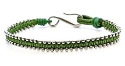 Vedere dettagli per Acciaio inossidabile "A 68", bracciale verde 7 mm, 21 cm Immagine di Acciaio inossidabile "A 68", bracciale verde 7 mm, 21 cm