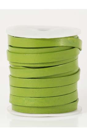 Image de Lederband flach 7mm grün, 10m Rolle