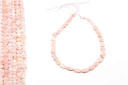 Zeige Details für Andenopal (rosa) Oval flach Strang Bild von Andenopal (rosa) Oval flach Strang