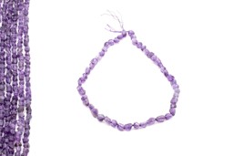 Zeige Details für Amethyst fac. Nuggets  7-10mm Strang Bild von Amethyst fac. Nuggets  7-10mm Strang