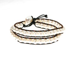 Vedere dettagli per Perline "Bracciale Wrap", 2 file, marrone Immagine di Perline "Bracciale Wrap", 2 file, marrone