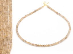 Vedere dettagli per Perline rutilate di quarzo da 4 mm a filo Immagine di Perline rutilate di quarzo da 4 mm a filo