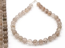 Vedere dettagli per Perline tonde di quarzo rutilato 13-14 mm a filo Immagine di Perline tonde di quarzo rutilato 13-14 mm a filo