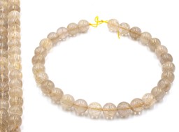 Vedere dettagli per Perline tonde di quarzo rutilato 14mm extra filo Immagine di Perline tonde di quarzo rutilato 14mm extra filo