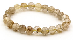 Vedere dettagli per Perline di quarzo rutilato 8 mm Bracciale Extra Immagine di Perline di quarzo rutilato 8 mm Bracciale Extra