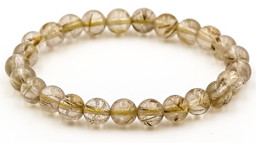 Vedere dettagli per Perline di quarzo rutilato 7,0-7,5 mm Bracciale  Immagine di Perline di quarzo rutilato 7,0-7,5 mm Bracciale