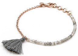Vedere dettagli per "Nappina". Labradorite. Bracciale. Argento 925 placcato oro rosa Immagine di "Nappina". Labradorite. Bracciale. Argento 925 placcato oro rosa