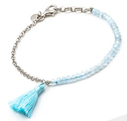 Vedere dettagli per "Nappina". Acquamarina. Bracciale. Argento 925 rodiato Immagine di "Nappina". Acquamarina. Bracciale. Argento 925 rodiato