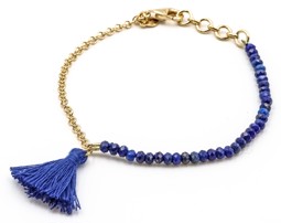 Vedere dettagli per "Nappina". Lapislazzuli. Bracciale. Argento 925 placcato oro Immagine di "Nappina". Lapislazzuli. Bracciale. Argento 925 placcato oro