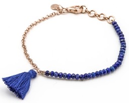 Bild von Lapis 3mm mit Quaste Armband, Silber 925 rosévergoldet