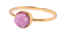 Image de Achat Druzy Pink 7mm Ring, Silber vergoldet