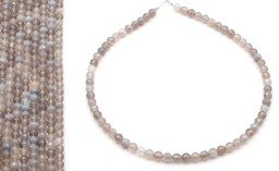 Zeige Details für Achat fac. Kugeln  6mm Strang (grau) Bild von Achat fac. Kugeln  6mm Strang (grau)