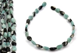 Vedere dettagli per Filo di amazzonite ovale piatta 10x14-18mm Immagine di Filo di amazzonite ovale piatta 10x14-18mm
