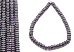 Zeige Details für Amethyst Button 10mm Strang Bild von Amethyst Button 10mm Strang