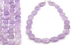 Image de Amethyst Oval flach Strang (Lavendel)