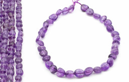 Zeige Details für Amethyst Trommelsteine 9-11mm Strang Bild von Amethyst Trommelsteine 9-11mm Strang