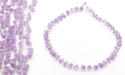 Zeige Details für Amethyst fac. Briolette 6x9mm Strang (Lavendel) Bild von Amethyst fac. Briolette 6x9mm Strang (Lavendel)