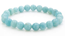 Vedere dettagli per Bracciale di perline tonde di amazzonite da 8 mm, standard Immagine di Bracciale di perline tonde di amazzonite da 8 mm, standard