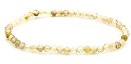 Vedere dettagli per Quarzo rutilato sfaccettato. Bracciale di perline tonde 4 mm Immagine di Quarzo rutilato sfaccettato. Bracciale di perline tonde 4 mm
