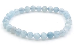Zeige Details für Aquamarin fac. Kugeln 6mm Armband Extra Bild von Aquamarin fac. Kugeln 6mm Armband Extra