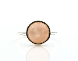 Image de Mondstein Cab. 11m, 12mm Ring, Silber 925 (peach) 