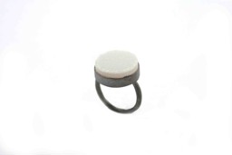 Bild von Achat Druse 17mm black-rhodiniert Ring 