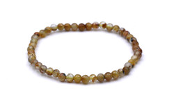 Vedere dettagli per Quarzo rutilato 4 mm perline tonde Bracciale Extra Immagine di Quarzo rutilato 4 mm perline tonde Bracciale Extra